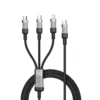 Simplify your charging needs with the PORODO Transparent 3-in-1 Fast Charging Cable.
