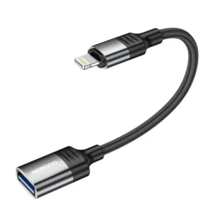 PORODO USB 2.0 LIGHTNING OTG WIRE 0.12CM BLACK PD-CBL0021-BK