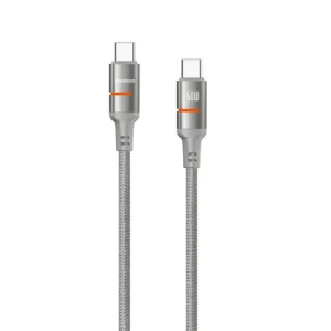 PORODO USB C TO USB C LED LIGHT CABLE 1.2M GRAY PD-CBL0028-GY-C