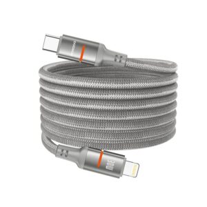 PORODO USB C TO LIGHTNING MAGNETIC LED CABLE 1.2M PD30W GRAY PD-CBL0030-GY-L