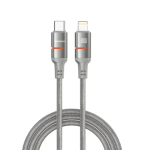 PORODO USB C TO LIGHTNING LED LIGHT CABLE 3M PD30W GRAY PD-CBL0031-GY-L