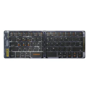 Upgrade your everyday typing experience with the Porodo Crystal Shell Wireless Keyboard Black PD-ETK03-BK