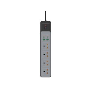 PORODO PD35W 4AC 65W 3000W POWER STRIP BLACK PD-FWCH045-BK