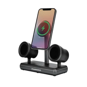 Experience powerful sound and seamless device charging with the PORODO Speaker Charging Dock Black (PD-FWCH050-BK).