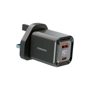 Porodo 35W GaN Digital Display Dual Port Charger Black