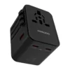 Stay charged and connected wherever you go with the PORODO Universal Travel Multiport PD25W QC18W GaN Quick Charger (PD-FWCH065-BK).