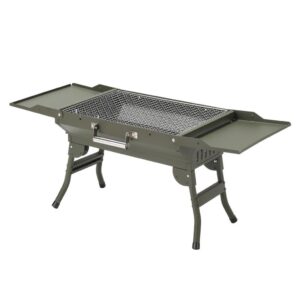 PORODO LIFESTYLE PORTABLE FOLDING SEATED BBQ GRILL BLACK