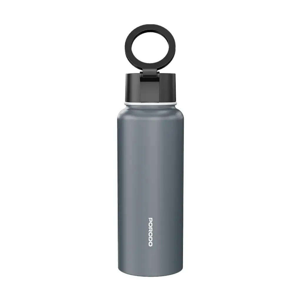 Stay hydrated in style with the PORODO LIFESTYLE MAGNETIC MOUNT WATER BOTTLE GREY PD-LFST134-GY