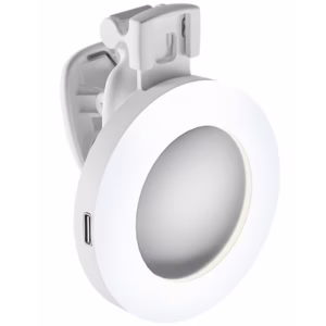 PORODO LIFESTYLE CLIP-ON MIRROR FILL LIGHT WITH CAMERA SHOE MOUNT WHITE PD-LFST153-WH