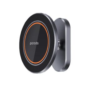 PORODO ALUMINUM ALLOY MAGSAFE MOUNT METAL BASE AND SMOOTH ROTATION GREY PD-MGMNT-GY