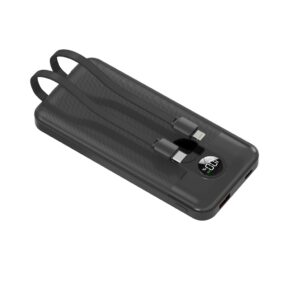 PORODO 10000MAH POWERBANK WITH C AND LIGHTNING CABLE BLACK PD-PBFCH057-BK
