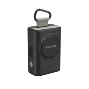 PORODO 10000MAH POWERBANK WITH 70CM RETRACTABLE TYPE C CABLE BLACK PD-PBFCH068-BK