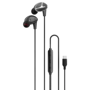 PORODO SOUNDTEC STEREO BASS TYPE C WIRED EARPHONES BLACK PD3BWEC12BK