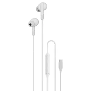 PORODO SOUNDTEC STEREO BASS TYPE C WIRED EARPHONES WHITE PD3BWEC25WH