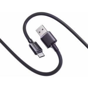 Power your devices efficiently and reliably with the PORODO USB-A to USB-C Braided Cable PD27W 1M Black (PDCBL0035BK).