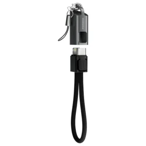 Take fast charging and data syncing wherever you go with the Porodo Chargeloop Keychain Cable (USB‑C to Lightning).