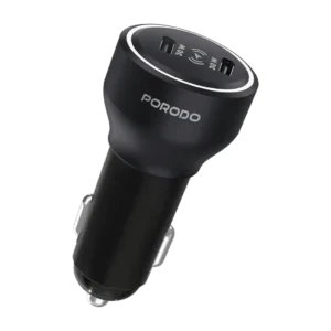 PORODO VELANO CAR CHARGER DUAL USB C PORTS PD30W BLACK PDCCR31BK
