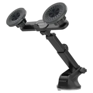 PORODO DAX-L DUAL MAGSAFE CAR PHONE MOUNT ADJUSTABLE TELESCOPIC ARM-BLACK PDCT077BK