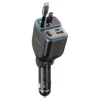 Power up your journey with the Porodo 65W Car Charger Dual Retractable Cable in sleek black (Model: PDFWCH068BK).