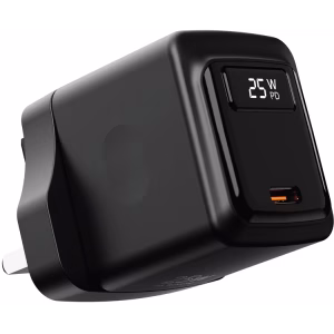 PORODO GAN 25W USB C WALL CHARGER BLACK PDFWCH075BK