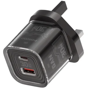 PORODO TEZCLARTE QUICK WALL CHARGER DUAL PORT FAST CHARGING BLACK PDFWCH101BK