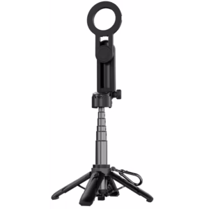 Elevate your content creation with the Porodo Quad-Base Selfie Stick 360° Full Angle Rotation Black (PD-HSM34-BK).
