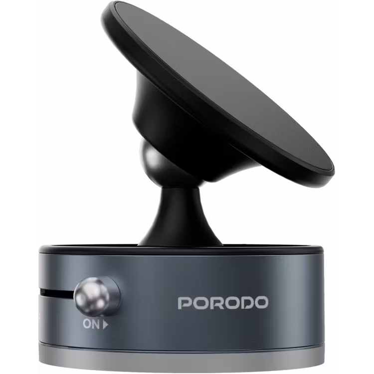 Experience secure and convenient phone mounting with the Porodo Multi Surface MagSafe Phone Mount in sleek dark grey (model PDHSM37DG)