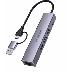 PORODO 5 IN 1 MULTI PORT HUB PD100W GREY PDIHRJ51GY