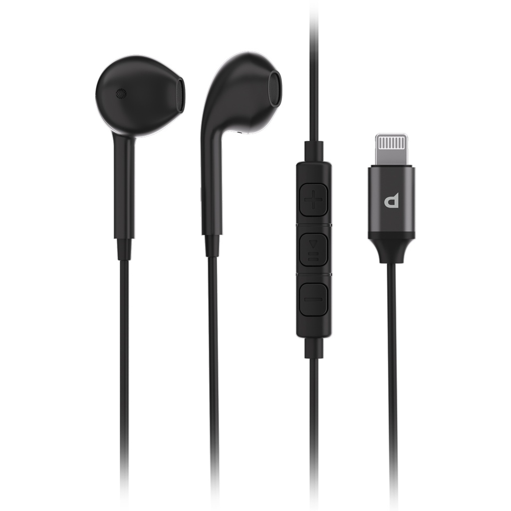 Powerology Stereo Earphones with Lightning Connector – Black