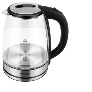 PORODO LIFESTYLE PYRO T1 ELECTRIC GLASS KETTLE 360 ROTATING BASE CLEAR PDLFST18ACL