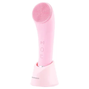 Discover a new level of skincare with the Porodo Lifestyle Sonic Vibration Facial Cleaning Brush in vibrant pink.