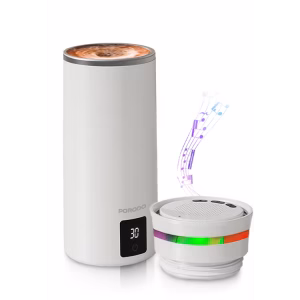 PORODO LIFESTYLE FLUXMIX 350ML STIRRING CUP WITH SPEAKER WHITE PDLFST198WH
