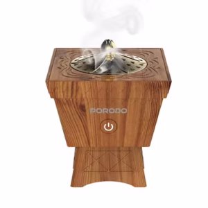 PORODO LIFESTYLE CLASSIC WOOD FINISH PORTABLE INCENSE BURNER BROWN PDLFSTB10BR