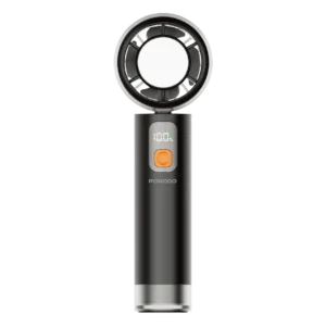PORODO LIFESTYLE CHILLOFLEX RECHARGEABLE COOLING FAN WITH LED DISPLAY BLACK PDLFSTCF9BK