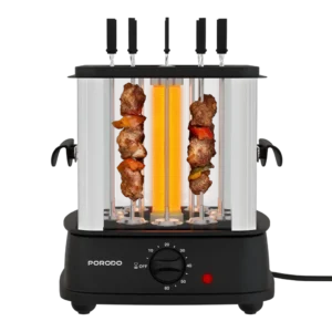 PORODO LIFESTYLE GRILLJET ELECTRIC ROTISSERIE KEBAB GRILL AUTO ROTATING SKEWERS BLACK PDLFSTL20BK