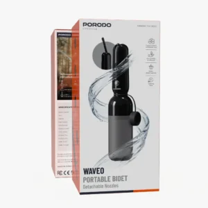 PORODO LIFESTYLE WAVEO PORTABLE BIDET DETACHABLE NOZZLES BLACK PDLFSTSW001BK