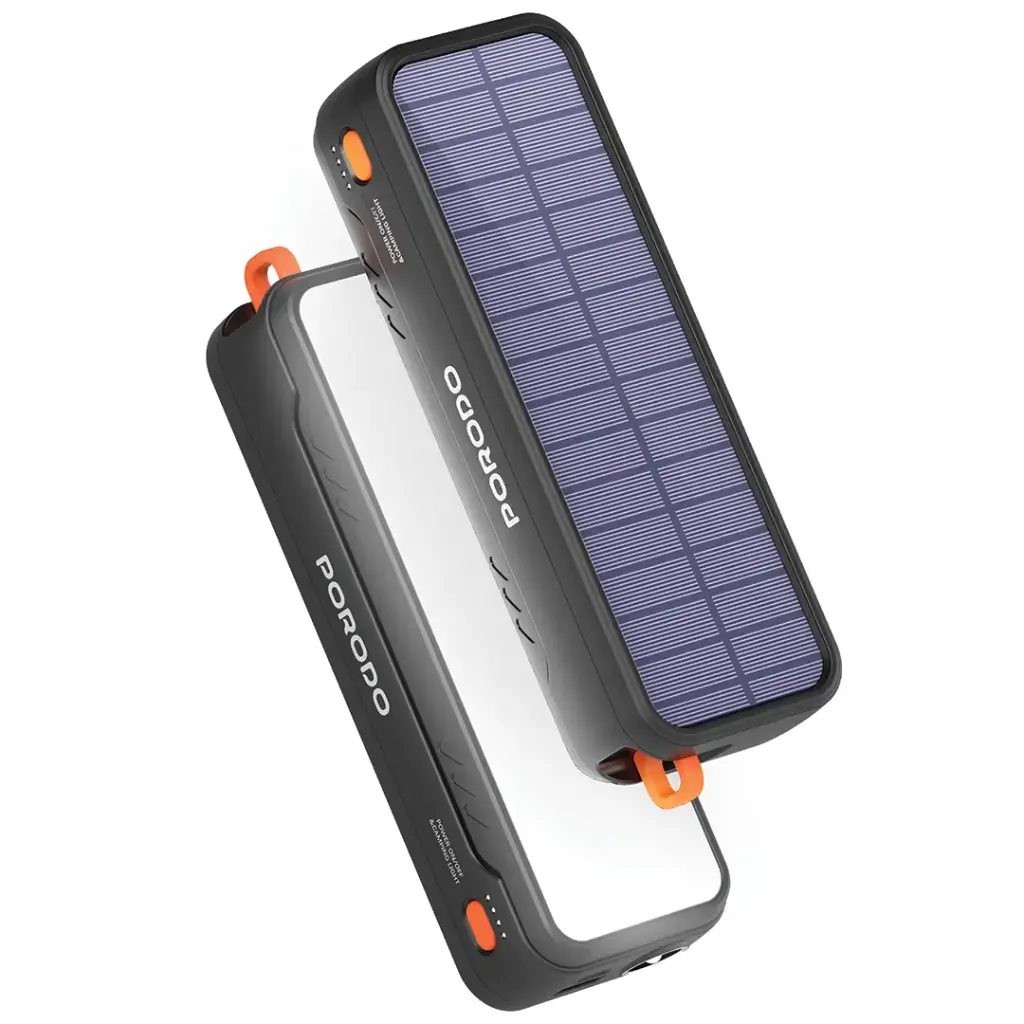 PORODO SOLAR POWERED 20000MAH POWERBANK BLACK PDPBAS149BK