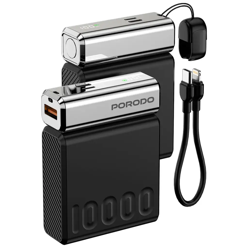 Power up with elegance and performance using the PORODO PD35W Chrome Volt 10000mAh Power Bank.