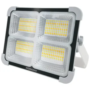 PORODO LIFESTYLE SUNLITE SOLAR POWERED RECHARGEABLE OUTDOOR LED LIGHT GRAY PDQTS100WH