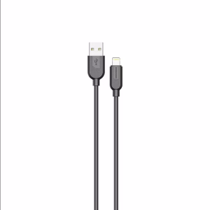 PORODO SILICONE CABLE USB A TO LIGHTNING CABLE 12W 1M BLACK PDSCUAL12BK