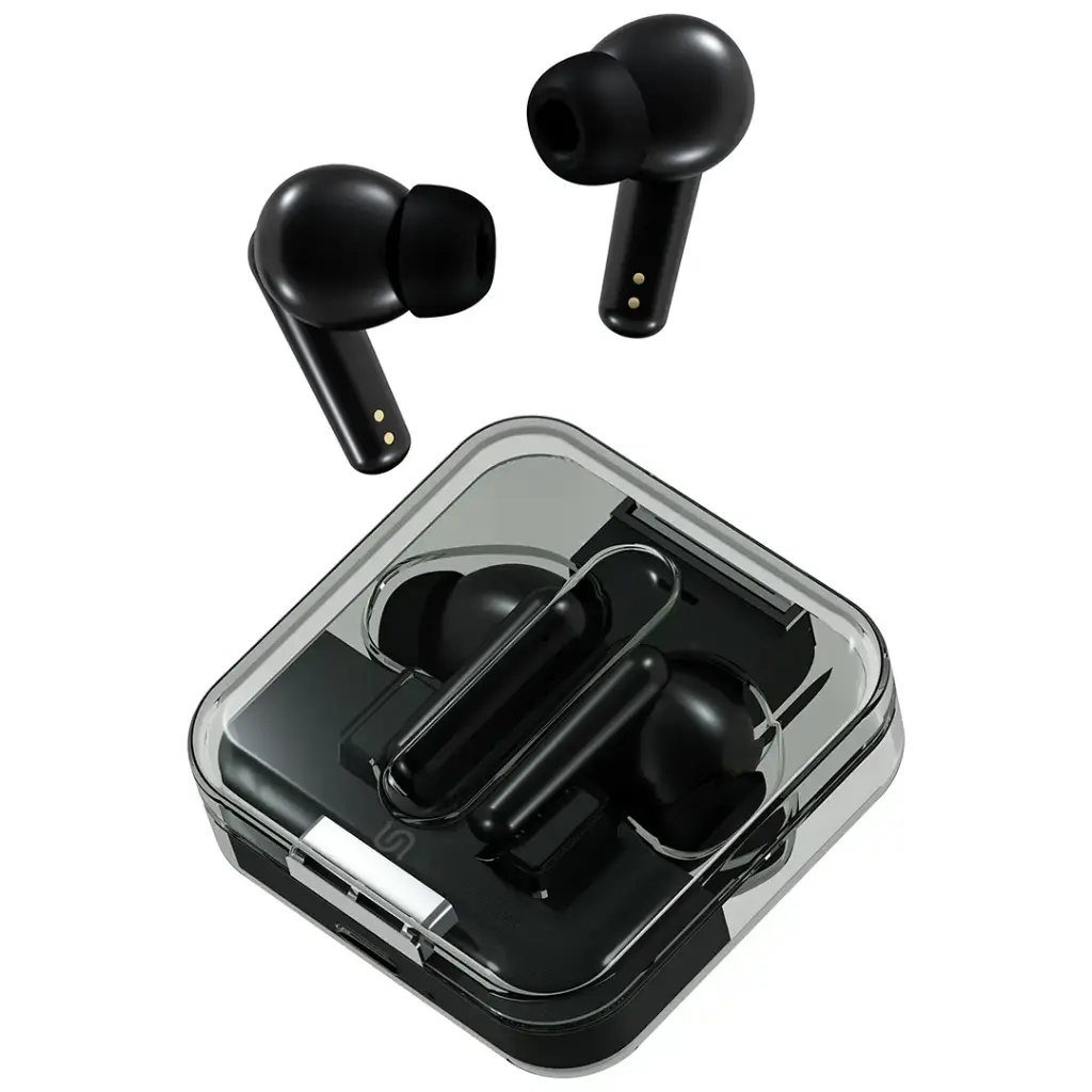 The Porodo Soundtech Vibe Wireless Earbuds (Black) offer an exceptional audio experience in a sleek, stylish design.