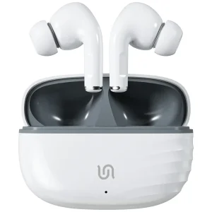 Experience the freedom of wireless audio with the Porodo Soundtech Nimbus True Wireless Earbuds in elegant white.