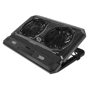 Stay ahead in the game with the PORODO Gaming Crystal Shell Laptop Cooling Pad Black PDX121-BK