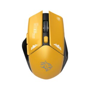 Unleash your full gaming potential with the Porodo Gaming Design Wireless Mouse in vibrant Yellow.