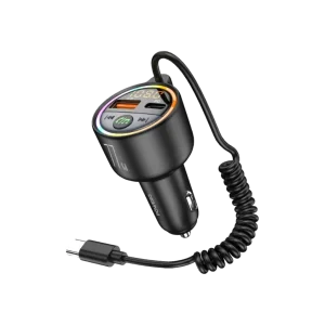 POWERO PLUS 77W FM TRANSMITTER WITH BUILT IN USB C CABLE BLACK PR-FM77INTT-BK