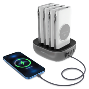 POWEROLOGY 4 IN 1 10000 MAH POWER BANK STATION BUILT IN CABLE WITH LIGHTNING AND TYPE C PPBCHA20
