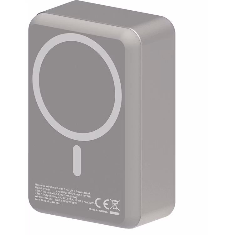 POWEROLOGY PP081 30000MAH MAGSAFE ALUMINUM POWER BANK PD20W TITANIUM PPBCHA81-TI