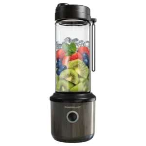 Experience the convenience of blending anytime, anywhere with the Powerology Press & Refresh Portable Blender (PSM013BK) in sleek black.