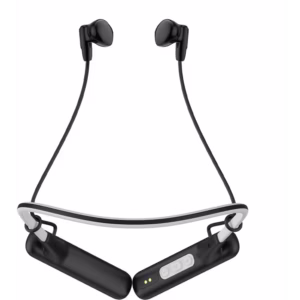 Experience audio like never before with the Powerology Voix ENC Neckband Earphones in sleek black (Model: PWA23WNKB).