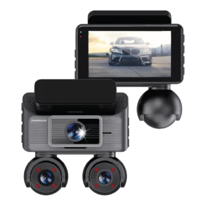 POWEROLOGY SENTRA DASH CAMERA WITH 3 LENSES AND REAR CAMERA BLACK PWCAM108BK